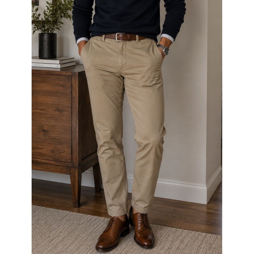 14th & Union Men's Straight Chino Brown Pants